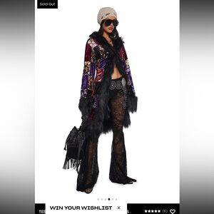 Dolls Kill Lace Flare pants with fringe